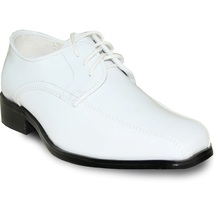 VANGELO TUX-5 Boy Tuxedo Shoe Dress Wedding, Prom Wrinkle Free White Patent - £40.55 GBP