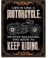 Legends Life is Like Motorcycle Keep Riding Bike Harley Garage Metal Tin... - £13.27 GBP