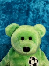RARE!!!  Ty Beanie Baby - 1998 Kicks - The Soccer Bear - with Tag Errors... - $4.99