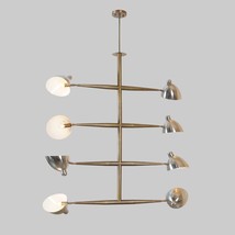 Style Sputnik Chandelier Italian Brass Light Fixture Raw Lights Stilnovo Mid - £822.79 GBP