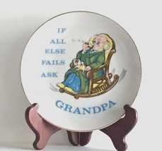 Collector Plate Gold &quot;IF ALL ELSE FAILS ASK GRANDPA&quot;  6 1/4&quot;  Vintage Cu... - £5.89 GBP