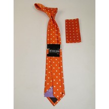 Men's Stacy Adams Tie and Hankie Set Woven Silky Fabric #Stacy12 Orange image 2
