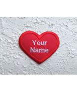 Custom  Red Heart Valentine&#39;s Day patch. Embroidered Personalized Text Name - £4.60 GBP+