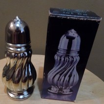 Vintage Avon Sweet Honesty Cologne In Silver Swirls Salt Shaker Bottle &amp; Box - £19.98 GBP