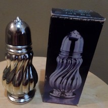 Vintage Avon Sweet Honesty Cologne In Silver Swirls Salt Shaker Bottle &amp; Box - £19.67 GBP