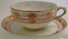 Mid 1900s Floral Garland Soft Rose EGGSHELL Teacup Set - $22.99
