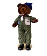 Vintage Bear Forces of America Plush Bear with Metal Stand Air Force Bad... - $27.72