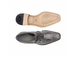 Belvedere Men Shoes Batta Gray Genuine Ostrich Lace Up 14006 - £454.74 GBP