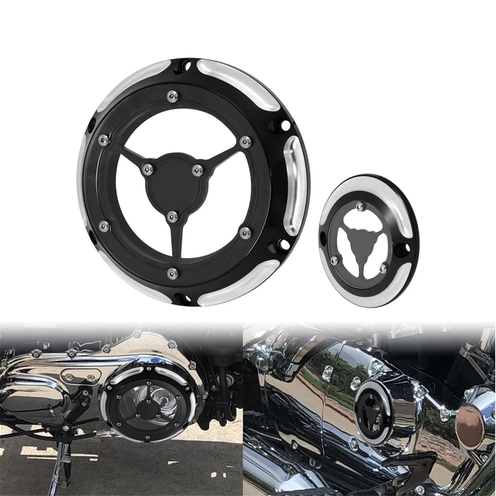 Motorcycle CNC Derby Cover Timer Timing Cover 6 Holes Set  Harley ter 883 1200 X - £196.72 GBP