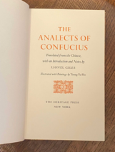 1970 Analects Of Confucius Illustrated Tseng Yu Ho Heritage Press Translation Vf - £15.07 GBP