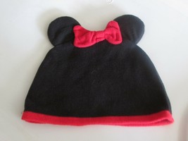 MINNIE MOUSE beanie knit red bow w/&#39;ears&#39; black (clo bx2 - hats) - £2.77 GBP