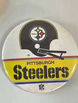 Vintage Pittsburgh Steelers NFL Football Fan Button Pin Back Pin 3.5&quot; - $6.92