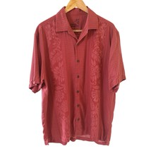 Tommy Bahama Mens Button Up Shirt 100% Silk Short Sleeve L Red Hawaiian ... - $28.99