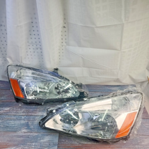 For 2003-2007 Honda Accord Pair LH RH Headlight Assemblies w Silver Hous... - $67.47