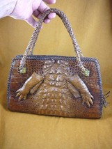 (EL10-4) Vintage Caiman Crocodilus crocodile Leather foot Handbag Hide PURSE - £186.16 GBP