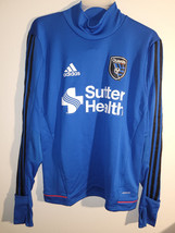 Adidas MLS San Jose Earthquakes Long Sleeve Team Training Jersey Blue sz S - £15.54 GBP