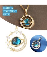 Stainless Steel Starry Sky Planet Astronaut Necklace For Women - $321.78 MXN