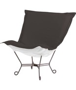 Pouf Chair HOWARD ELLIOTT Charcoal Gray Seascape Sunbrella Acrylic Outdo - £934.97 GBP