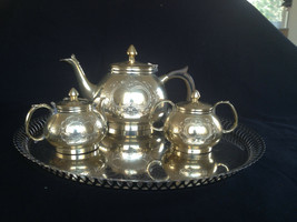 antique silverplated coffee service HANDGRAVED  with marks - £124.77 GBP