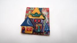 Vintage House Pins by Lucinda Cat Glitter Colorful Brooch 5cm - £23.27 GBP