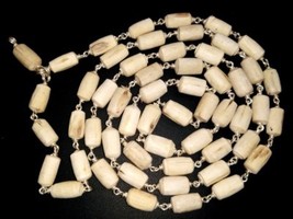 Tulsi Cilindrico Perline Mala IN Argento - 54+1 Perline - $173.25