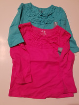 Gap Toddler Girls Cotton GAP Top  Sizes 12/18M 3T NWT Pink or Blue Ruffle - £7.26 GBP