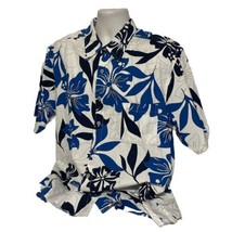 Kirra Button Up Shirt Men&#39;s XL Blue Black Floral Hawaiian Adult Beach Hi... - £13.82 GBP