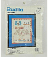 Bucilla 49428 &quot;Smoke Alarm&quot; Cross Stitch Kit NEW Dinner&#39;s Ready When Smoke - £11.96 GBP