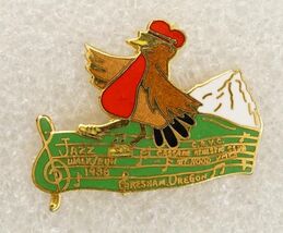 Vintage Jewelry Event Pin Gresham Oregon 1988 Jazz Walk Run Mt Hood Cascade - $12.86