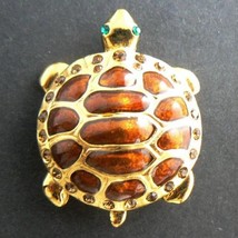Brown Turtle Enamel Pin Brooch - £7.97 GBP