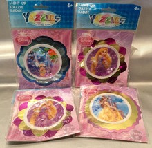 Yazzles DISNEY PRINCESS Light-Up Round Sticker Badge - Lot Of 4 - Party ... - £7.28 GBP