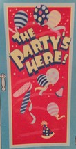 The Party&#39;s Here Plastic Door Cover - 27&quot; X 60&quot; - Birthday, Graduation New - £3.70 GBP