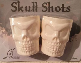 Halloween Skull Shot Glasses - Pkg Of 2 Plastic Glasses Great For Trick Or Shot! - £3.94 GBP