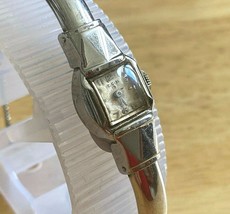 Vintage Elgin Lady 10k RGP 1/10 GF Cuff Bangle Hand-Wind Mechanical Watch Hours - £29.72 GBP