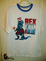 Patriotic Boys Tee Shirt X-Large HUSKY(14-16) Rex White &amp; Blue NEW - $10.69