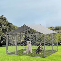 Large Outdoor Dog Kennel With Waterproof Uv-Resistant Cover,Metal Galvan... - $243.99