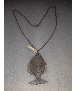 OLD ALBANIA HANDCRAFTED WOMEN COPPER FILIGREE NECKLACE-FISH-COMUNISM TIM... - £15.68 GBP