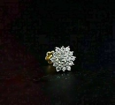 0.20CT Simulated Round Diamond Flower Stud NosePin Ring 14K Yellow Gold ... - £23.25 GBP