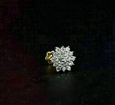 0.20CT Simulated Round Diamond Flower Stud NosePin Ring 14K Yellow Gold Plated - $33.18