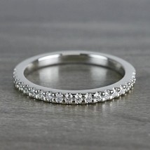 Natural Moissanite Tester Pass Scallop Wedding Band Ring 14K White Gold Plated - £106.27 GBP