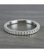 Natural Moissanite Tester Pass Scallop Wedding Band Ring 14K White Gold Plated - £102.92 GBP