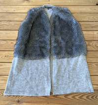 89th And Madison Women’s Faux fur Sleeveless cardigan size S Grey Sf4 - £18.43 GBP