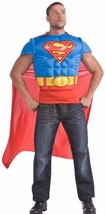 SUPERMAN Muscle Shirt with Cape Men&#39;s Halloween Costume MEDIUM - Office ... - £23.55 GBP