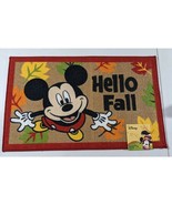 NWT Mickey Mouse Hello Fall Rug Autumn Accent Door Mat 20&quot;x32&quot; Welcome D... - £15.12 GBP
