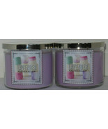 Bath &amp; Body Works 3-wick Scented Candle Lot Set of 2 LAVENDER MARSHMALLOW - £49.46 GBP