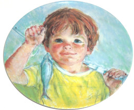 Frances Hook Collector Plate Caught it Myself Boy Fishing Roman Vintage 1983 New - £39.58 GBP