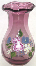 Fenton Amethyst Glass Vase Teleflora Gift Floral Flowers  - £47.15 GBP