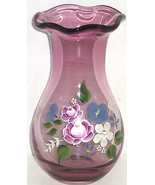 Fenton Amethyst Glass Vase Teleflora Gift Floral Flowers  - £47.15 GBP
