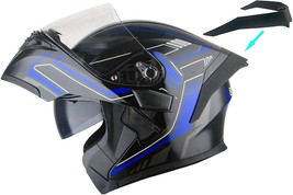 1Storm Motorcycle Modular Full Face Helmet With Flip-Up Dual, Arrow Blue... - $103.95