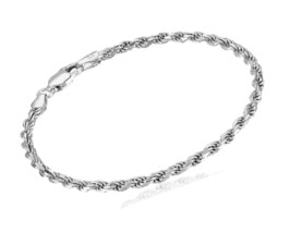 Essentials Sterling Silver Diamond-Cut Rope Chain Link 8 - £61.44 GBP